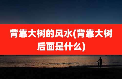 背靠大树的风水(背靠大树后面是什么)