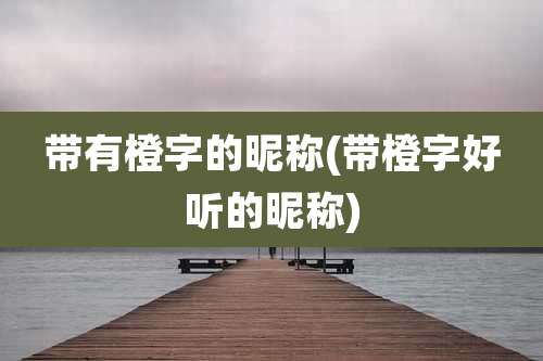 带有橙字的昵称(带橙字好听的昵称)