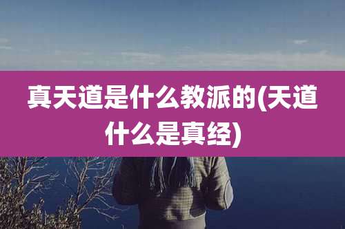 真天道是什么教派的(天道什么是真经)