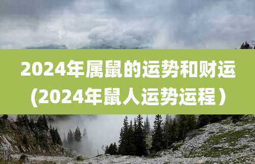 2024年属鼠的运势和财运(2024年鼠人运势运程）