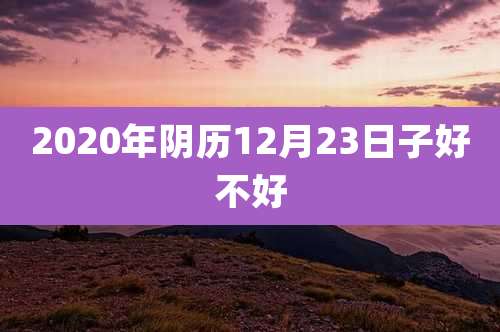 2020年阴历12月23日子好不好