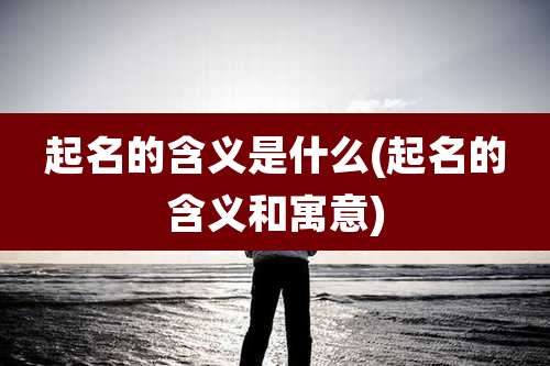 起名的含义是什么(起名的含义和寓意)