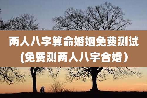 两人八字算命婚姻免费测试(免费测两人八字合婚)