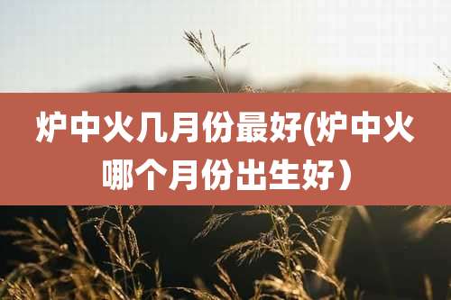 炉中火几月份最好(炉中火哪个月份出生好)