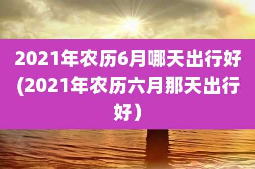 2021年农历6月哪天出行好(2021年农历六月那天出行好)
