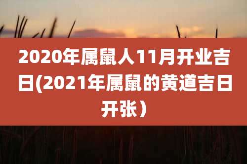 2020年属鼠人11月开业吉日(2021年属鼠的黄道吉日开张)