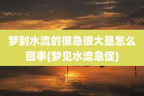 梦到水流的很急很大是怎么回事(梦见水流急促)