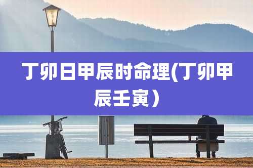 丁卯日甲辰时命理(丁卯甲辰壬寅)