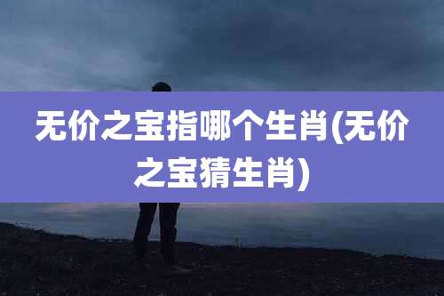 无价之宝指哪个生肖(无价之宝猜生肖)