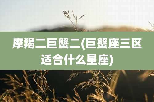 摩羯二巨蟹二(巨蟹座三区适合什么星座)