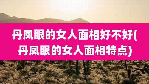 丹凤眼的女人面相好不好(丹凤眼的女人面相特点)