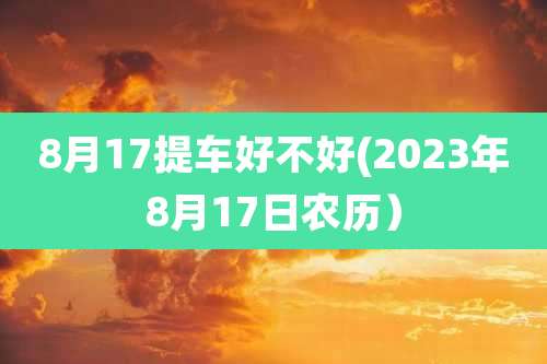 8月17提车好不好(2023年8月17日农历）
