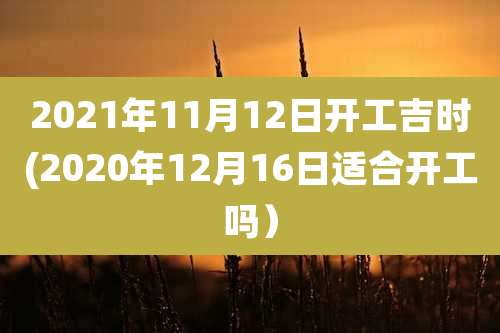 2021年11月12日开工吉时(2020年12月16日适合开工吗)