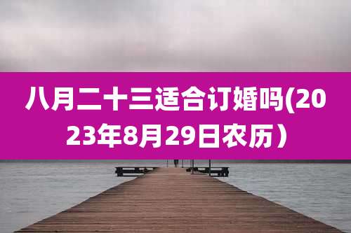 八月二十三适合订婚吗(2023年8月29日农历)
