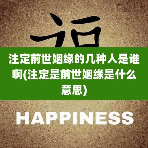 注定前世姻缘的几种人是谁啊(注定是前世姻缘是什么意思)