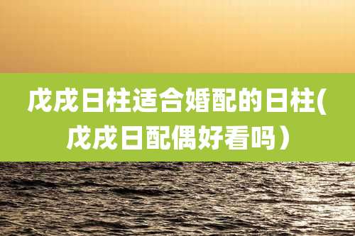 戊戌日柱适合婚配的日柱(戊戌日配偶好看吗）