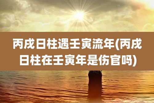 丙戌日柱遇壬寅流年(丙戌日柱在壬寅年是伤官吗)