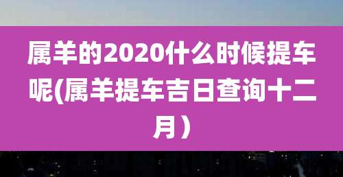 属羊的2020什么时候提车呢(属羊提车吉日查询十二月)