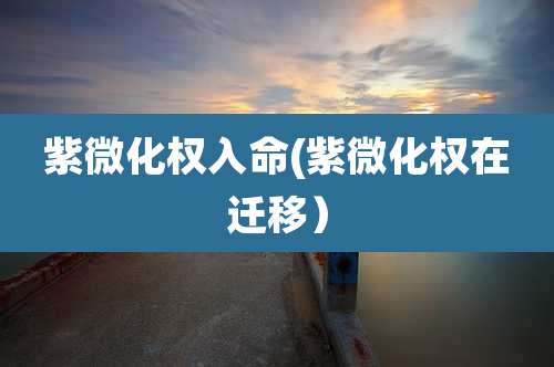 紫微化权入命(紫微化权在迁移）