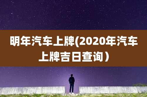 明年汽车上牌(2020年汽车上牌吉日查询)