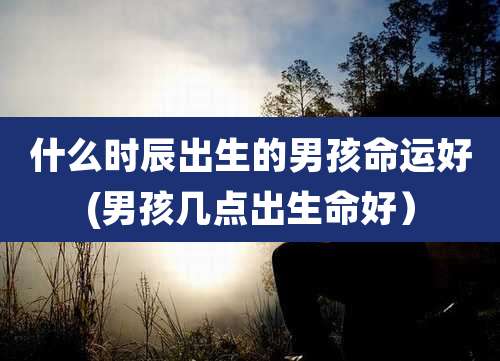 什么时辰出生的男孩命运好(男孩几点出生命好)