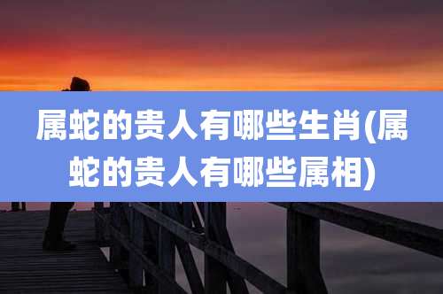 属蛇的贵人有哪些生肖(属蛇的贵人有哪些属相)