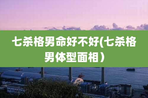 七杀格男命好不好(七杀格男体型面相)