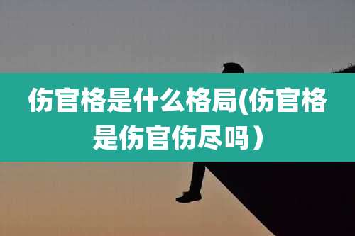 伤官格是什么格局(伤官格是伤官伤尽吗)