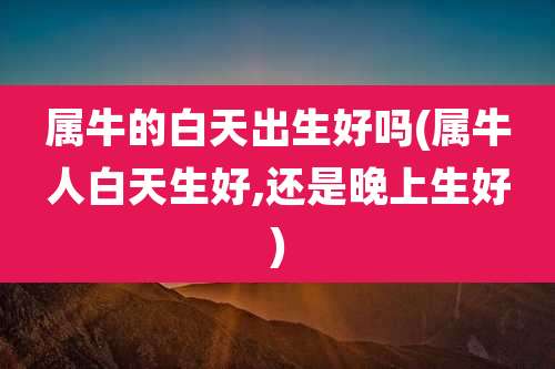 属牛的白天出生好吗(属牛人白天生好,还是晚上生好)