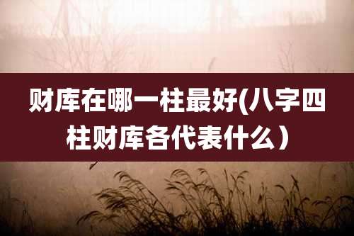 财库在哪一柱最好(八字四柱财库各代表什么)