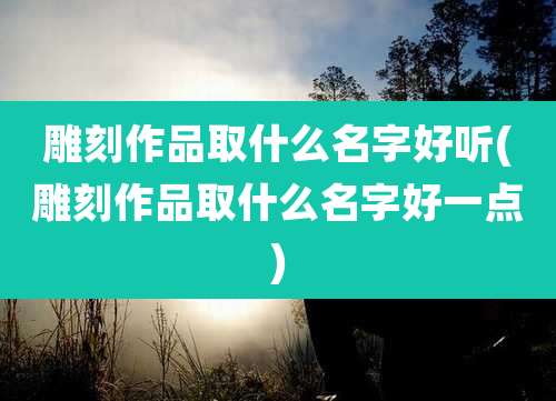 雕刻作品取什么名字好听(雕刻作品取什么名字好一点)