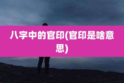 八字中的官印(官印是啥意思)
