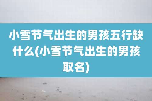 小雪节气出生的男孩五行缺什么(小雪节气出生的男孩取名)