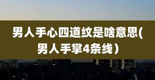 男人手心四道纹是啥意思(男人手掌4条线)