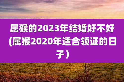 属猴的2023年结婚好不好(属猴2020年适合领证的日子）