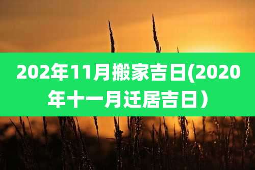 202年11月搬家吉日(2020年十一月迁居吉日）
