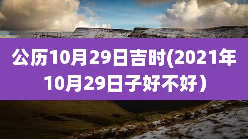 公历10月29日吉时(2021年10月29日子好不好)