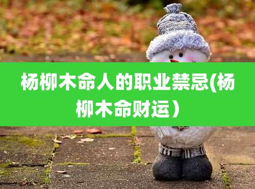杨柳木命人的职业禁忌(杨柳木命财运)