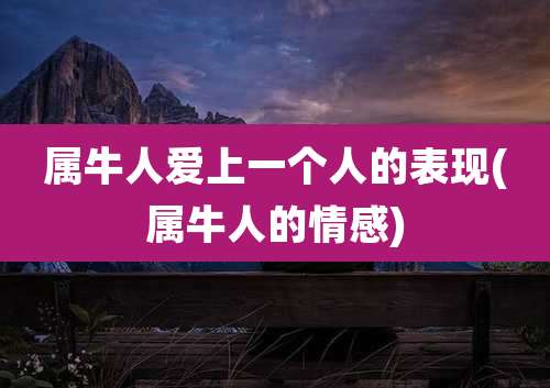属牛人爱上一个人的表现(属牛人的情感)