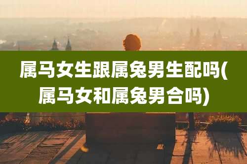属马女生跟属兔男生配吗(属马女和属兔男合吗)