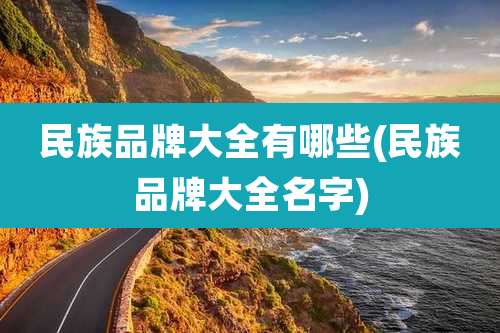 民族品牌大全有哪些(民族品牌大全名字)
