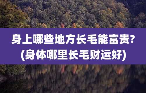 身上哪些地方长毛能富贵?(身体哪里长毛财运好)