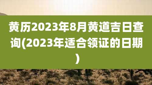黄历2023年8月黄道吉日查询(2023年适合领证的日期）