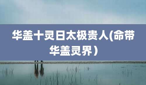 华盖十灵日太极贵人(命带华盖灵界)