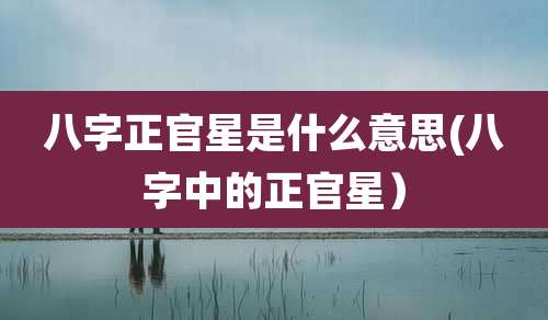 八字正官星是什么意思(八字中的正官星）