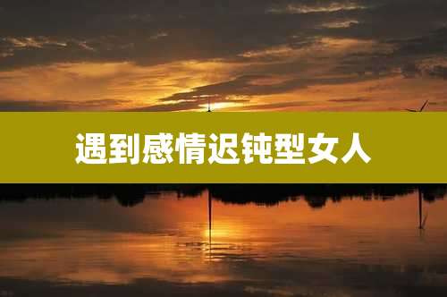 遇到感情迟钝型女人