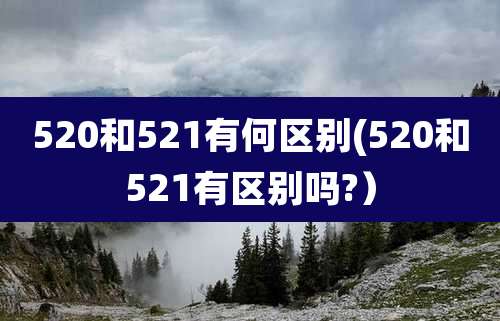 520和521有何区别(520和521有区别吗?)