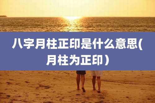 八字月柱正印是什么意思(月柱为正印）
