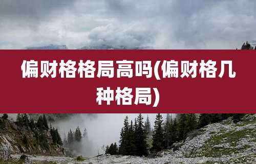 偏财格格局高吗(偏财格几种格局)