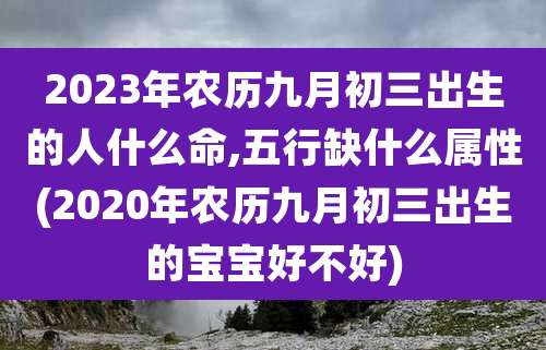 2023年农历九月初三出生的人什么命,五行缺什么属性(2020年农历九月初三出生的宝宝好不好)